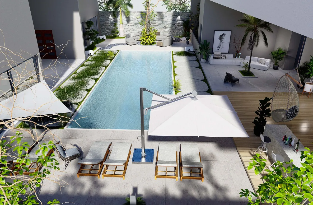 Mayomba — patio et piscine
